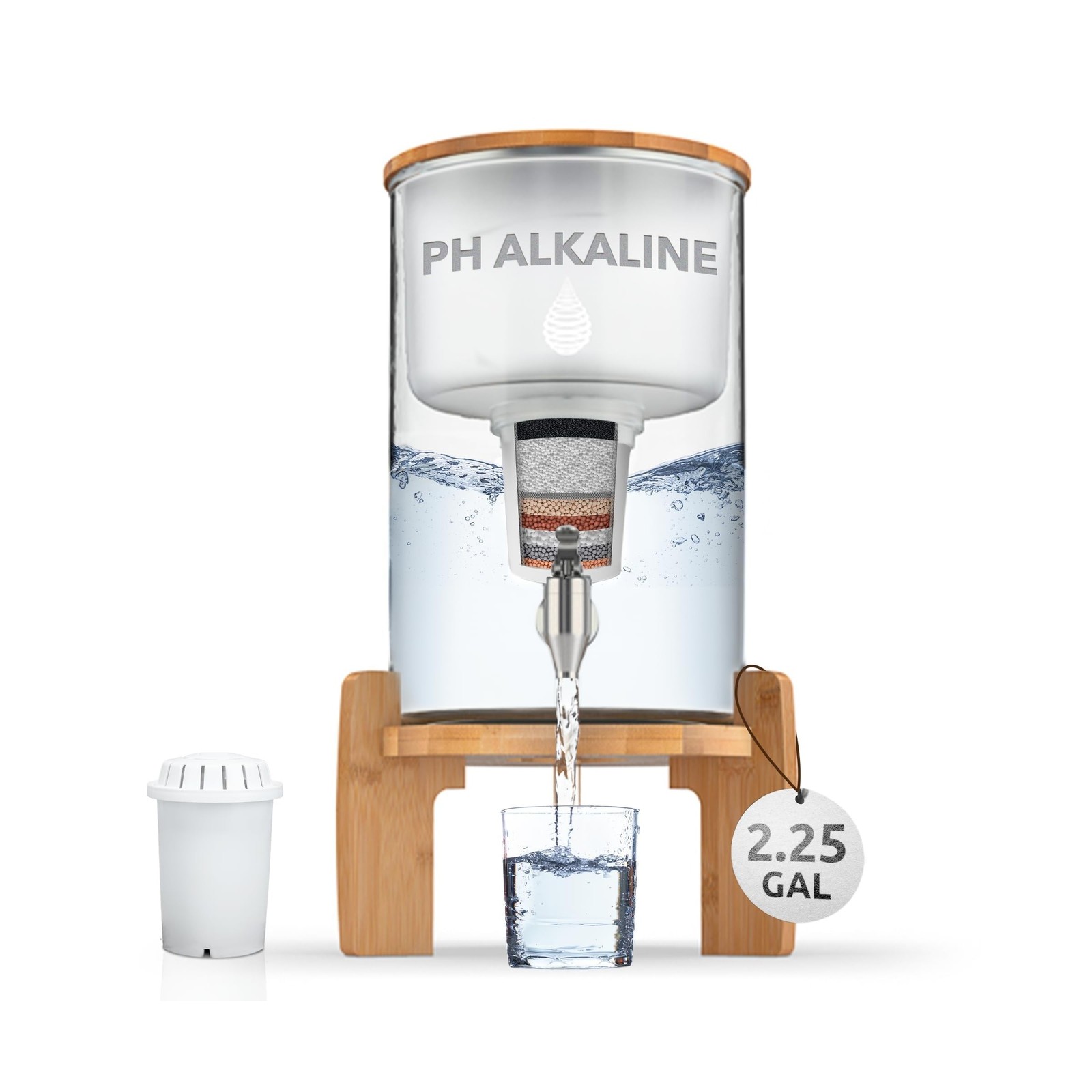 Invigorated Water pH Recharge Glass Alkaline Water Dispenser Filter System - ... gallery