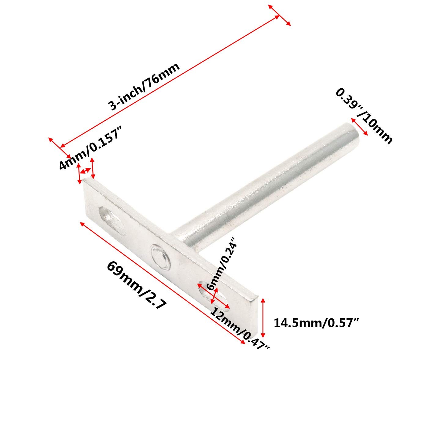 Rannb 3" Hidden Floating Shelf Brackets for Wood, Silver 4 Pcs w/ Hardware gallery