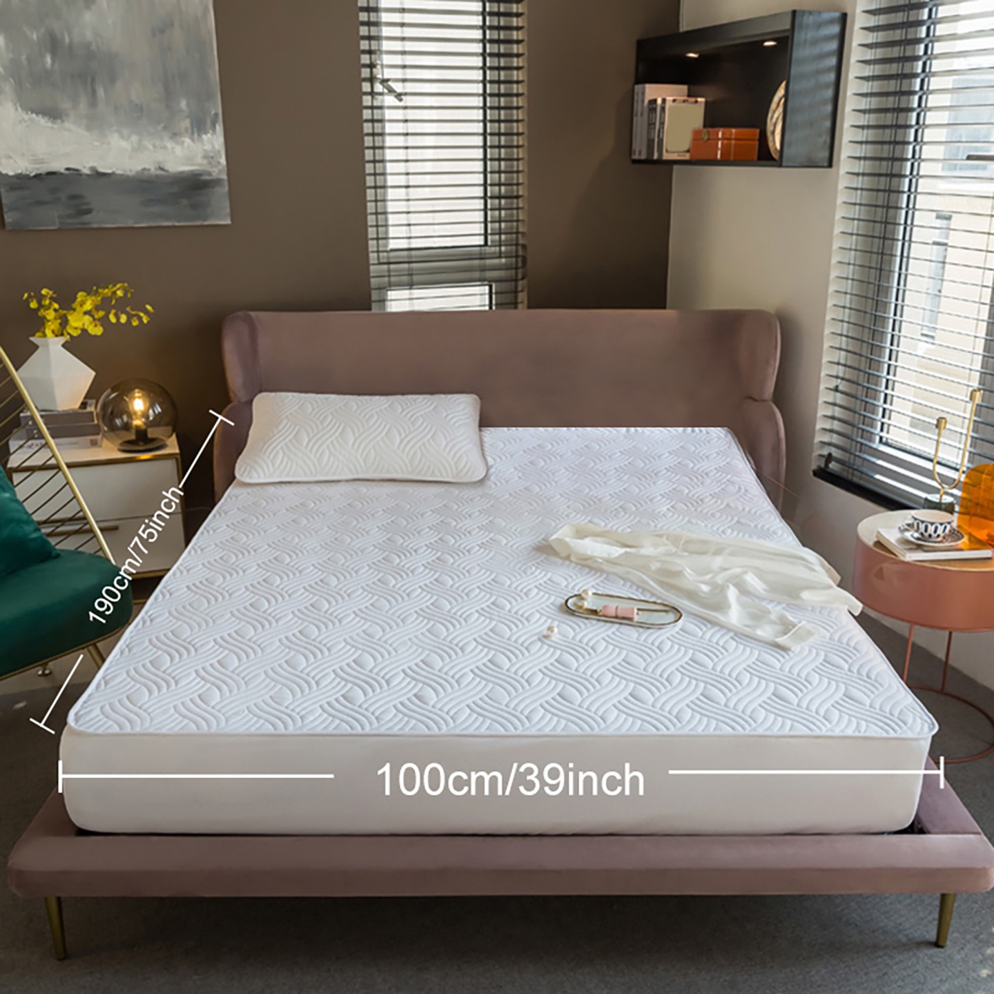 3PCS Mattress Protector Skin-friendly Brush Cotton Breathable Mattress Bed Cover gallery