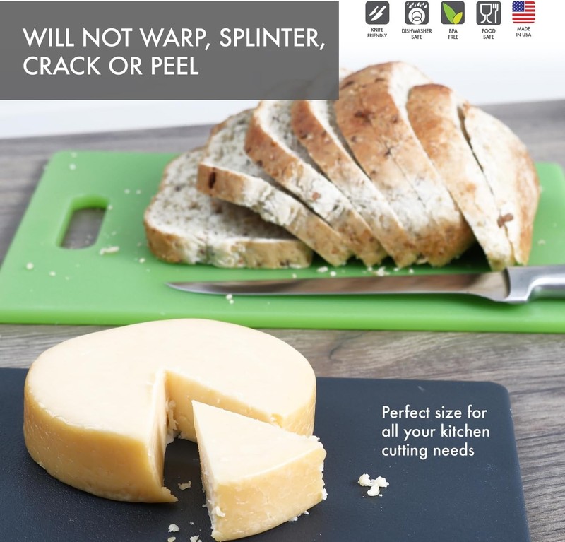 Plastic Cutting Board, High-Density Non-Porous Cutting Surface, 11 x 14.5 Inch gallery