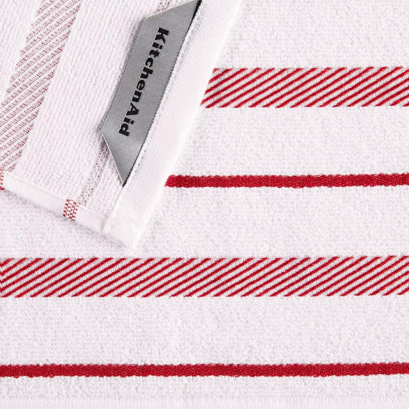 Albany Dishcloth 8 Pack Set, Passion Red/White, 12"X12" gallery