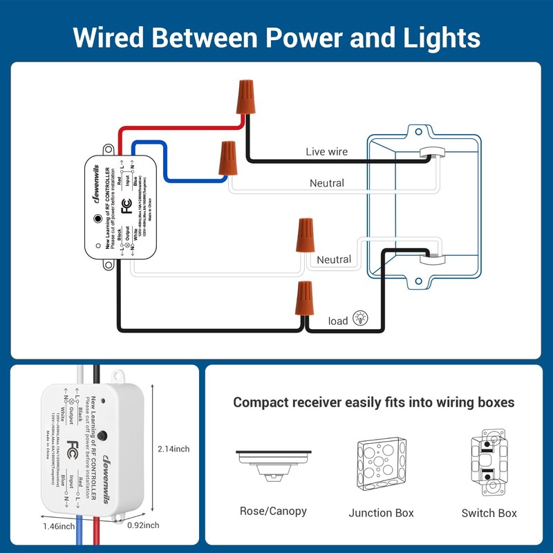 DEWENWILS Wireless Remote Control Wall Light Switch Ceiling Lights Programmable gallery