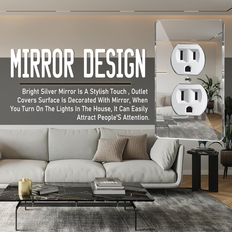 10PC Mirror Light Switch Plates Double hole Outlet 4.72" X 2.91" Switch Light... gallery