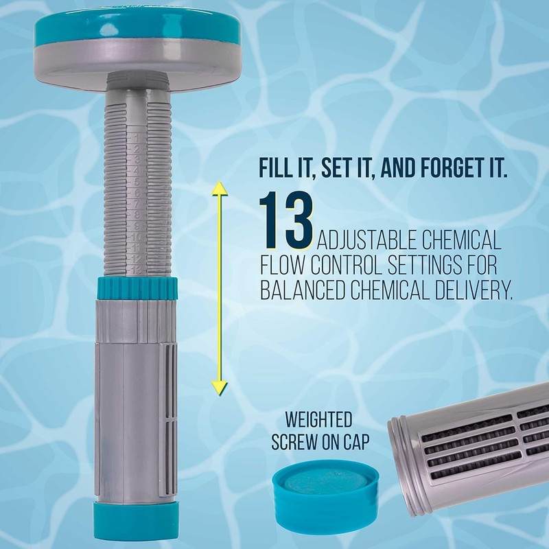 Professional Floating Spa Chemical Dispenser - Adjustable 13 Flow Settings gallery