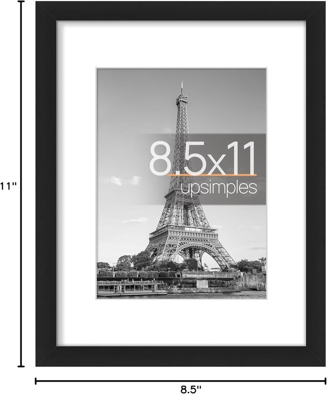 Classic Wall-Mounted Black Picture Frame 8.5x11: Ideal for Stunning Displays gallery
