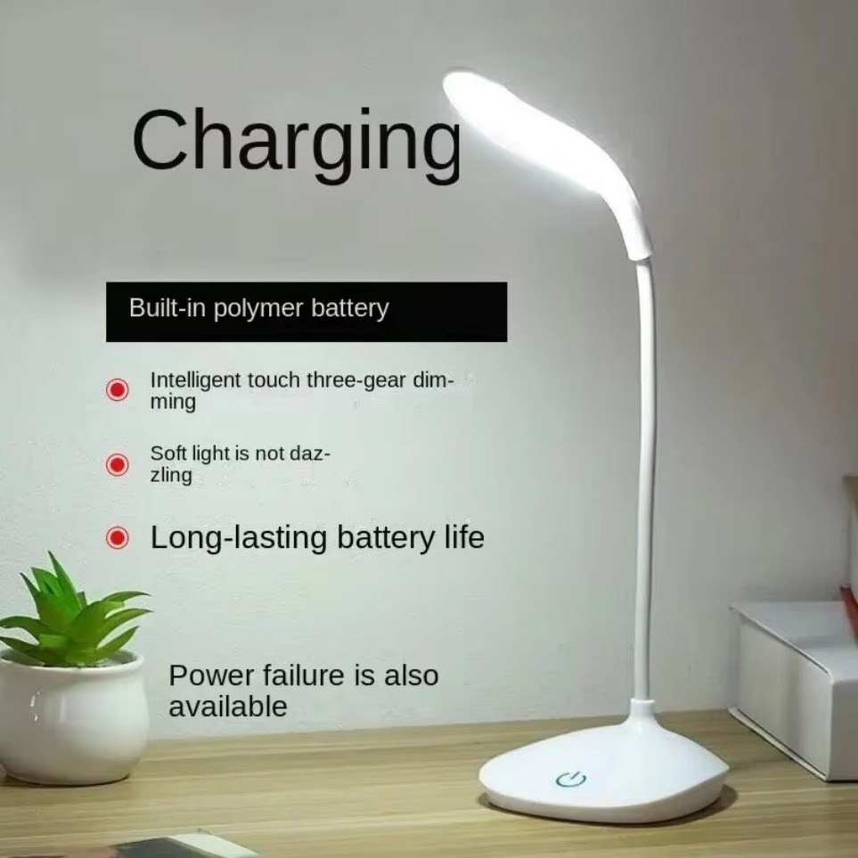 USB LED Desk Light Dimmable Bedside Reading Lamp Rechargeable Touch Control ===# gallery