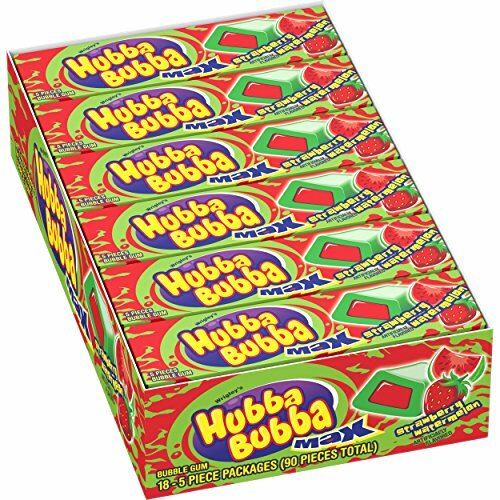 Hubba Bubba Max Strawberry Watermelon Bubble Gum, 5 Piece (Pack of 18) gallery