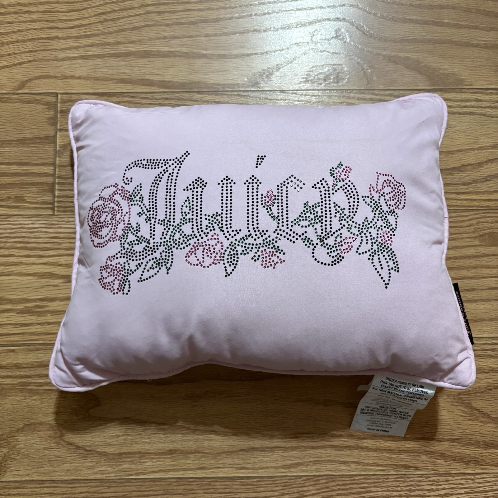 Juicy Couture Home Rhinestone Light Pink Rectangle Throw Pillow Cushion gallery