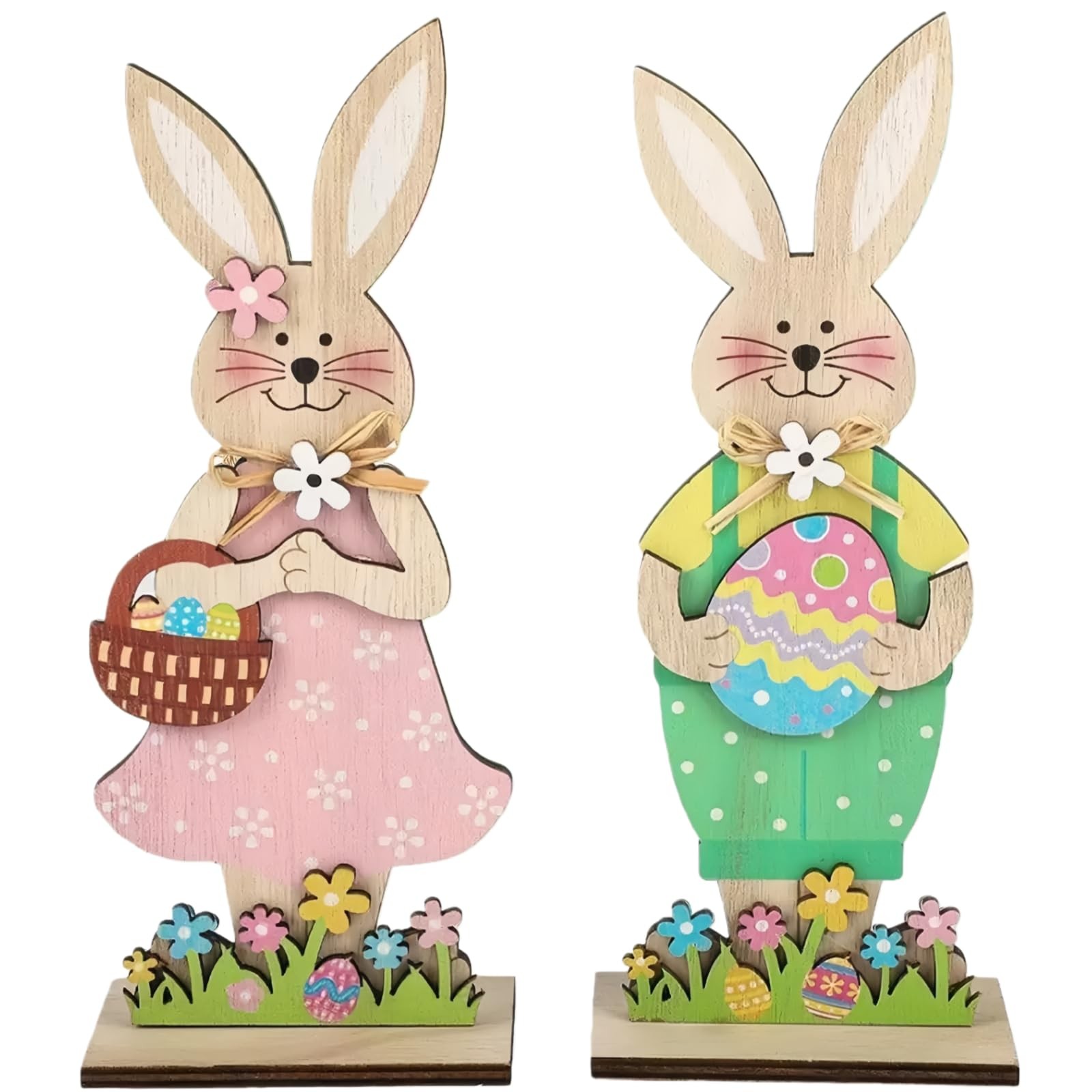 2 piece easter wooden bunny decor,easter decorations,easter Red And White gallery