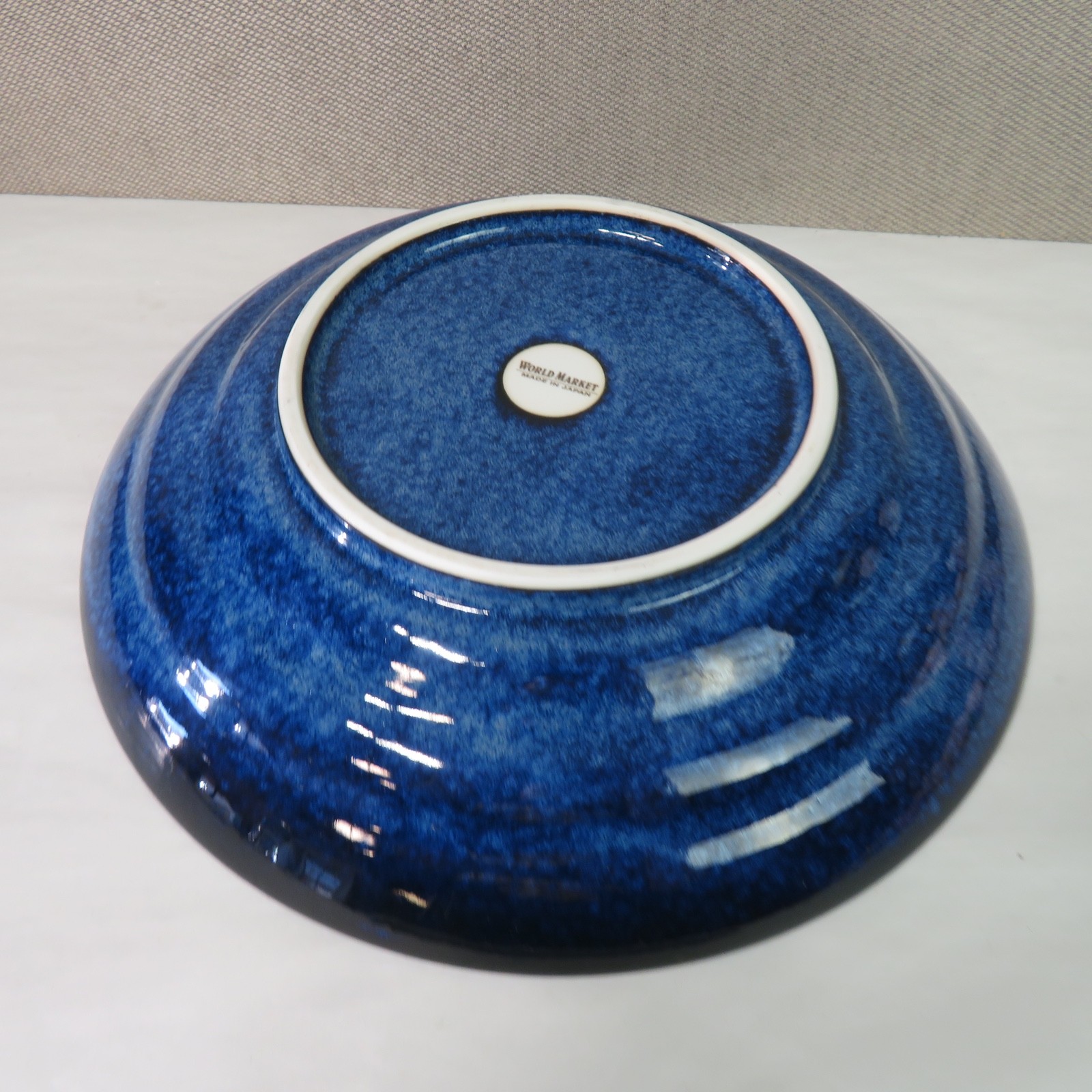 World Market “Cherry Blossom” Stoneware Blue Serving Bowl 11.25" RARE gallery