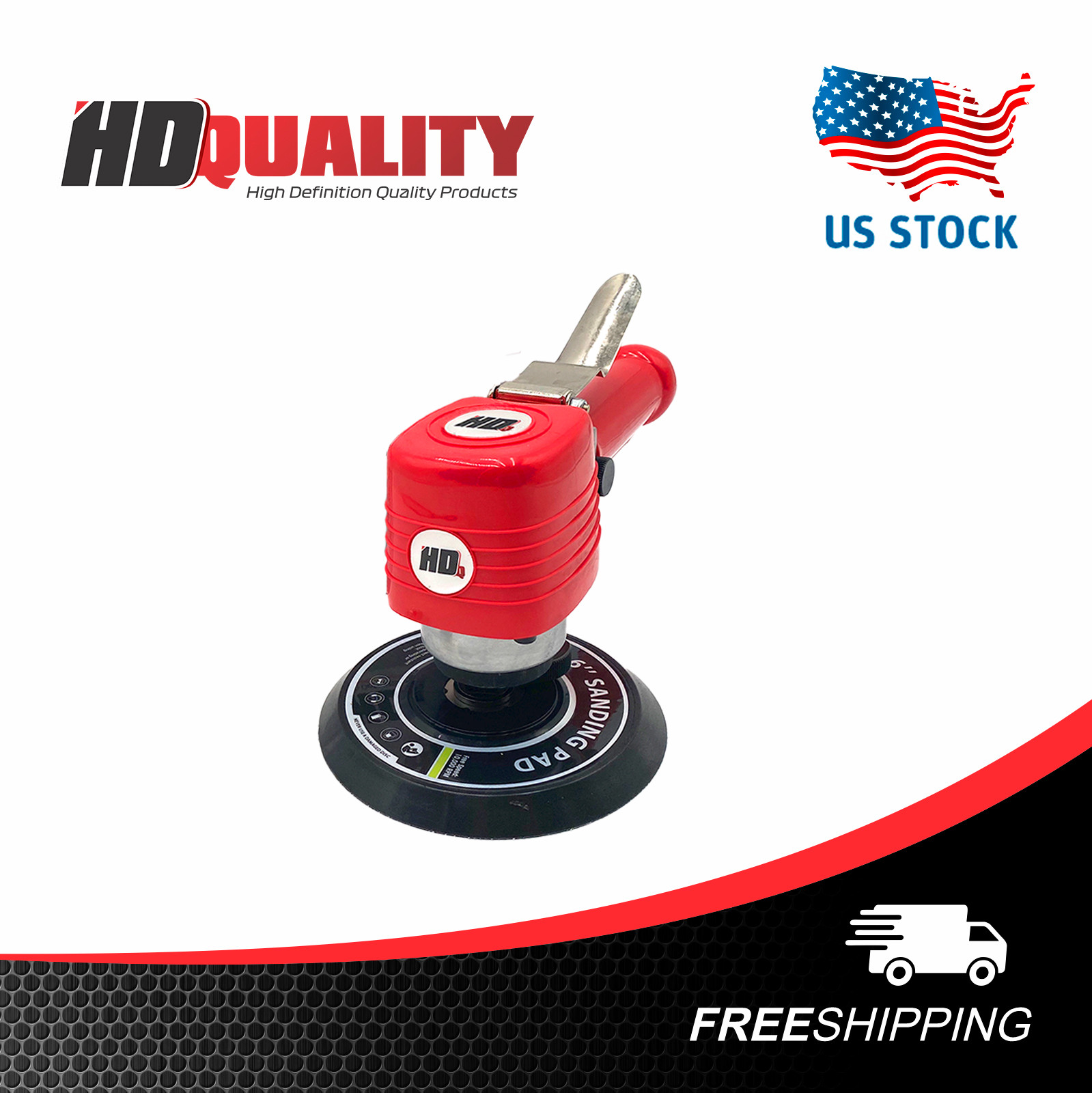 HDQ 6” DUAL ACTION PNEUMATIC AIR SANDER PAD:6”, 150 mm gallery