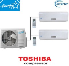 22 SEER Dual Ductless Mini Split Air Conditioner Heat Pump Ceiling, Air-Con