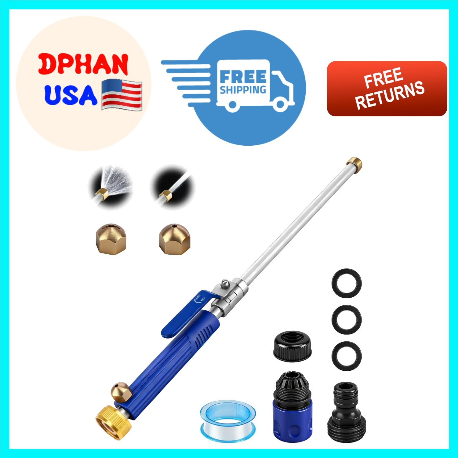 Ergonomic High Pressure Hose Attachment with Dual Spray for Gardening & Cleaning gallery
