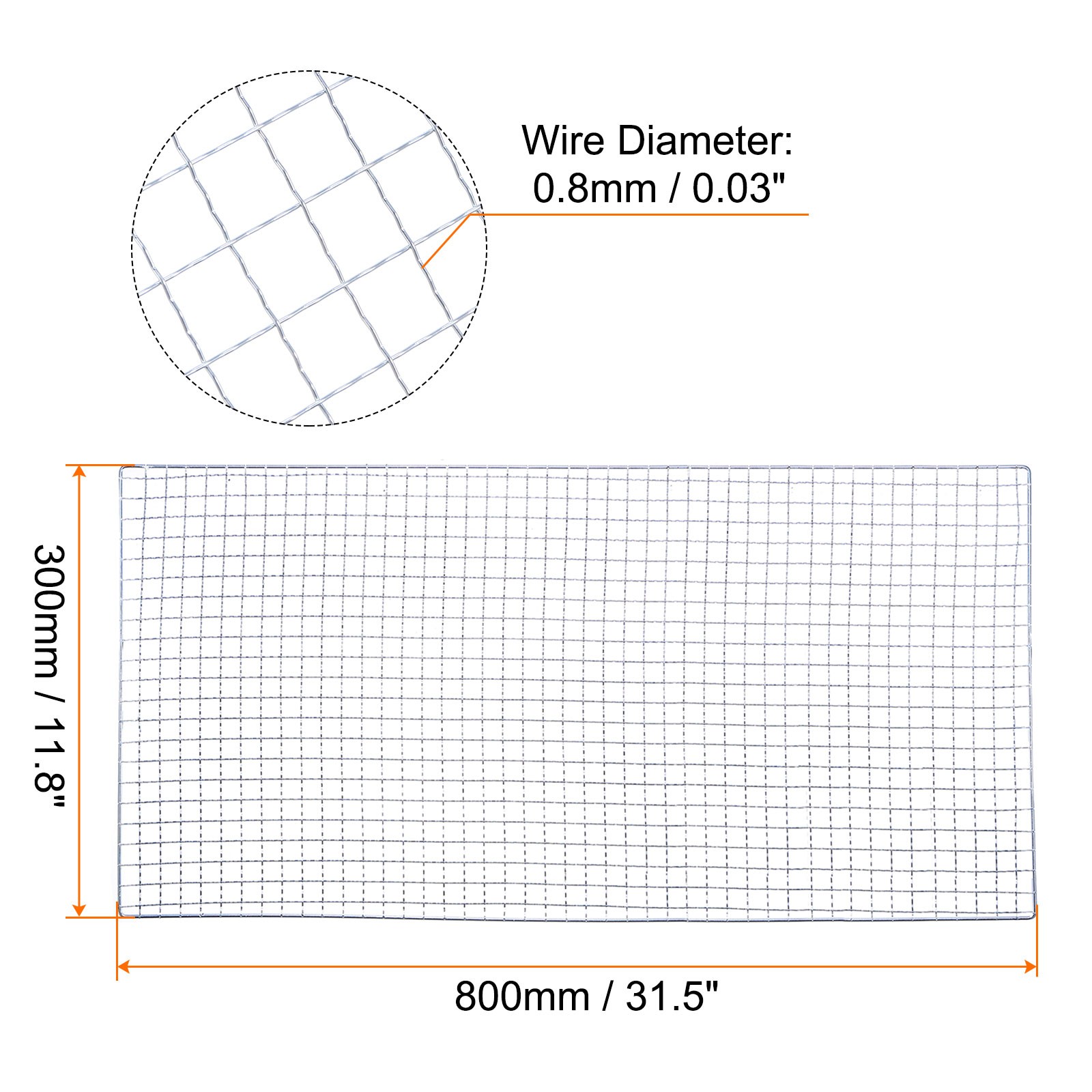 2pcs Square BBQ Grill Net 30x80cm Galvanized Iron Barbecue Mesh Mat gallery