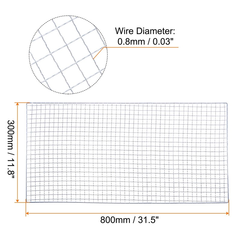 2pcs Square BBQ Grill Net 30x80cm Galvanized Iron Barbecue Mesh Mat gallery