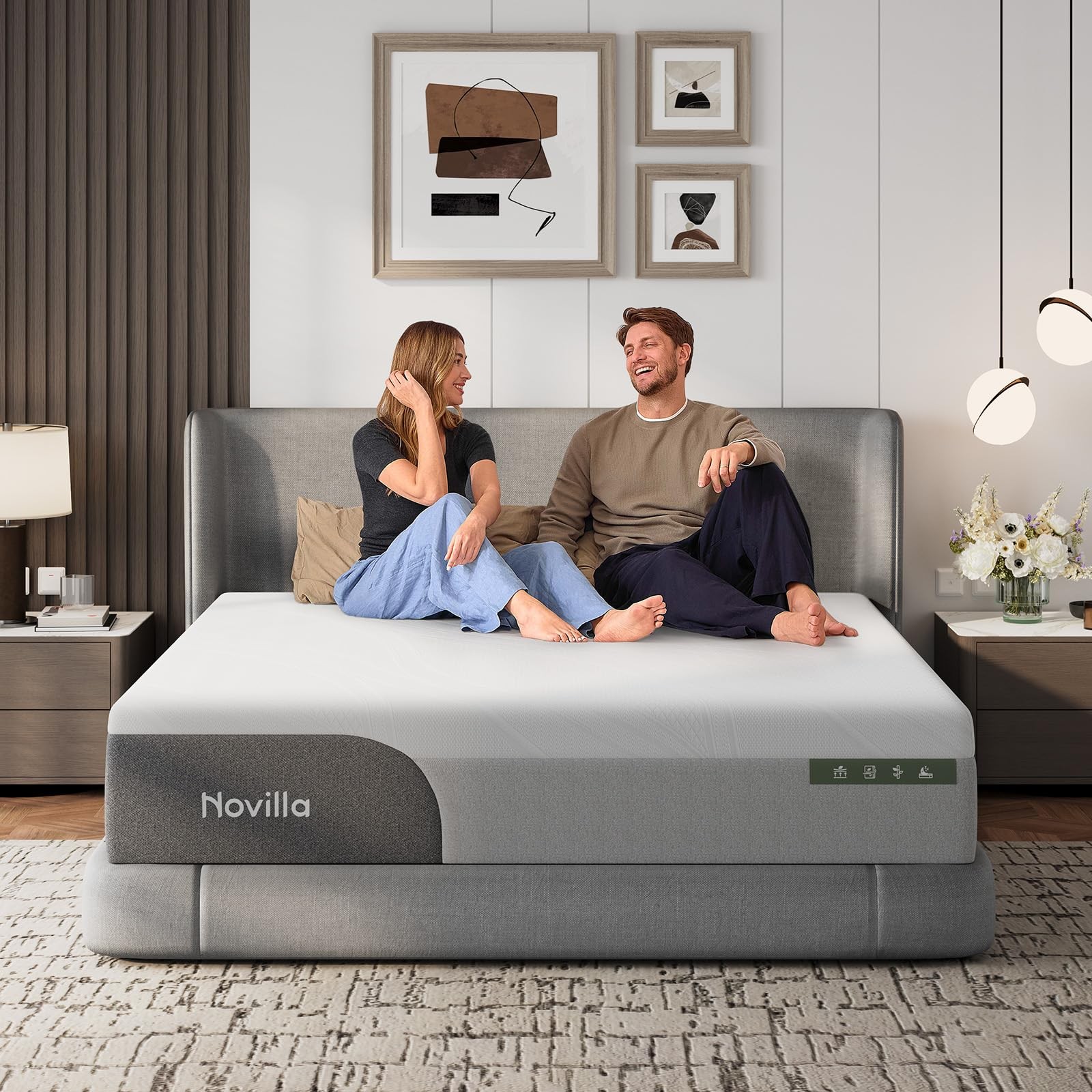 14 Inch Memory Foam Mattress Queen Size Grey Novilla Gel-Infused Bliss Cooling gallery