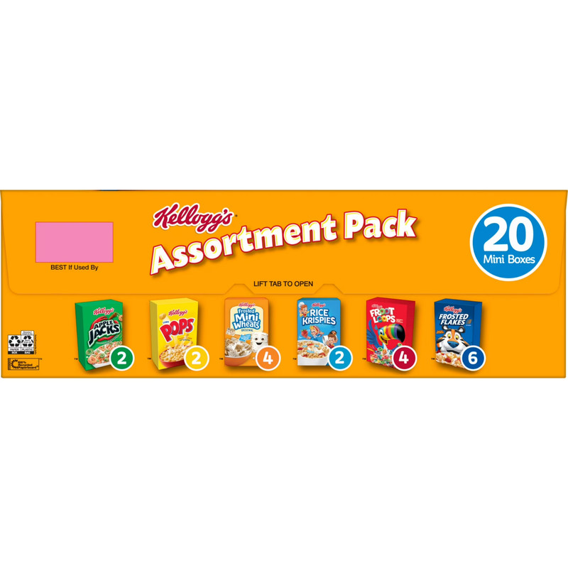 Kellogg's Assortment Pack Variety Pack Breakfast Cereal Box, 21.8 oz, 20 Count gallery