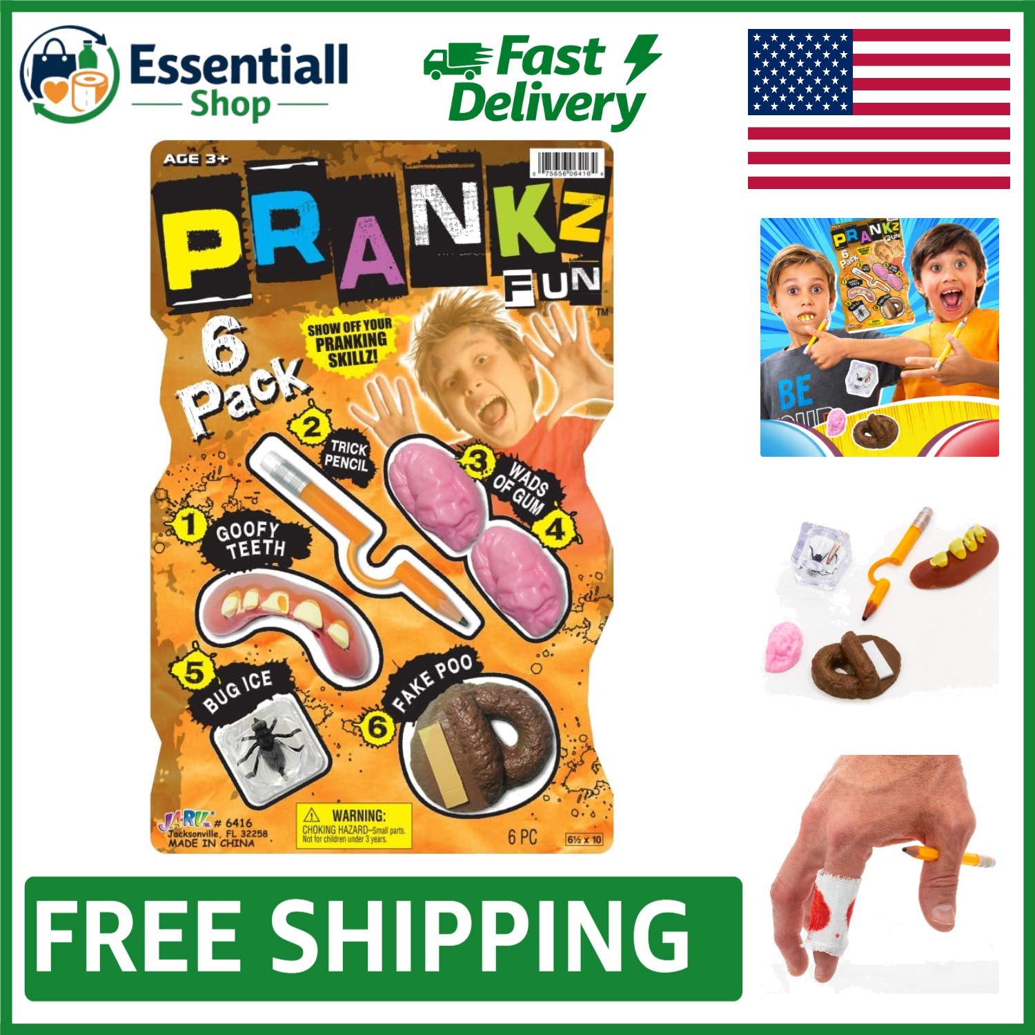 6-Piece Prankster Kit for Kids - Fun Gags and Party Favors for April Fools gallery