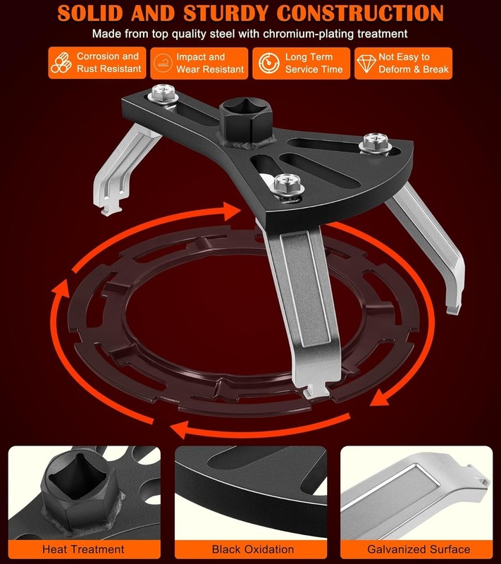 For Universal Fuel Pump Lock Ring Tool 5.31-7.17" Adjustable Removal Installer gallery