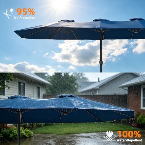 15ft Double-sided Umbrella Replacement only fits 15ft 12ribs Frame Navy Blue gallery