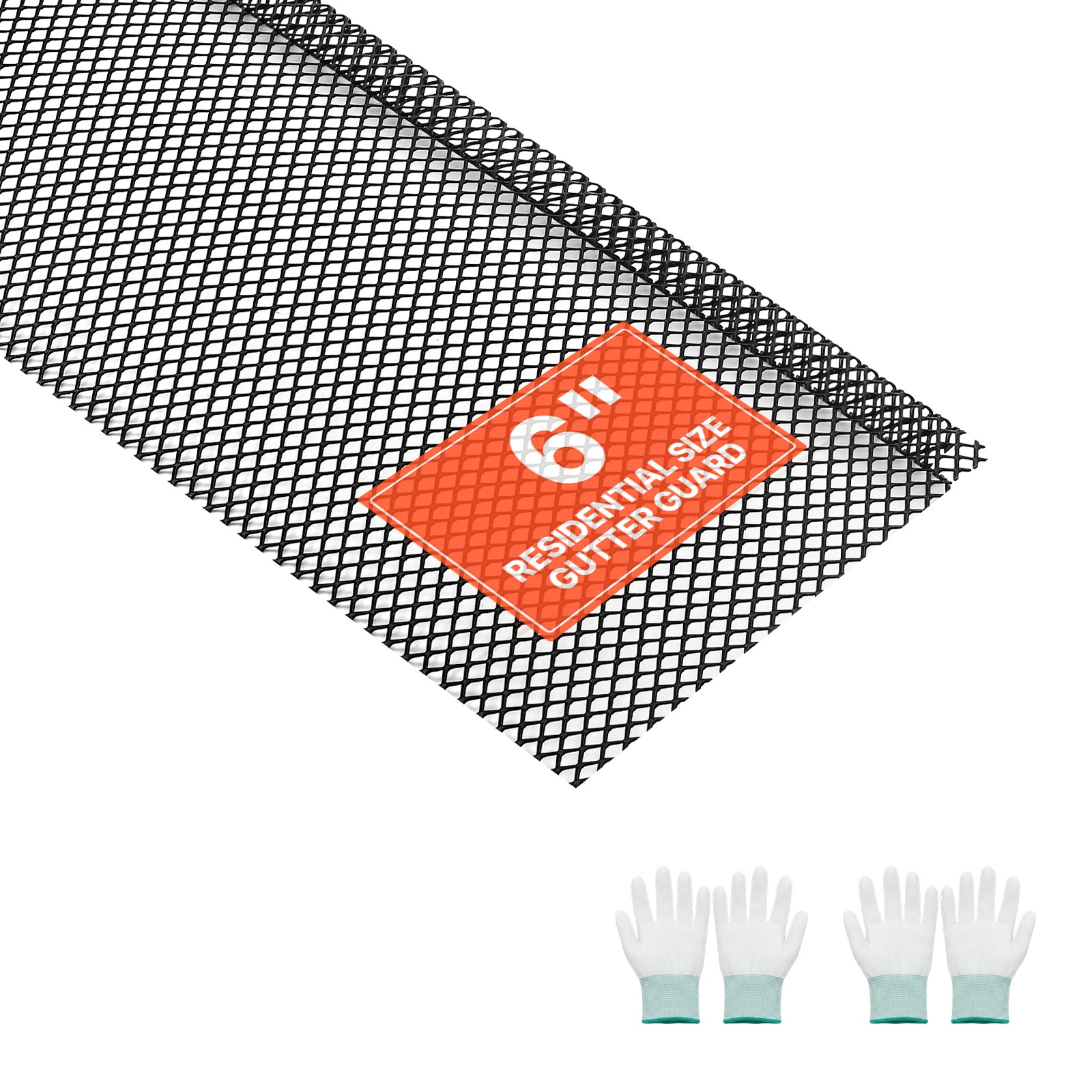 VEVOR Gutter Guard 6 in Powder-Coated Steel Screen Mesh 120ft L for Leaf 40PCS gallery