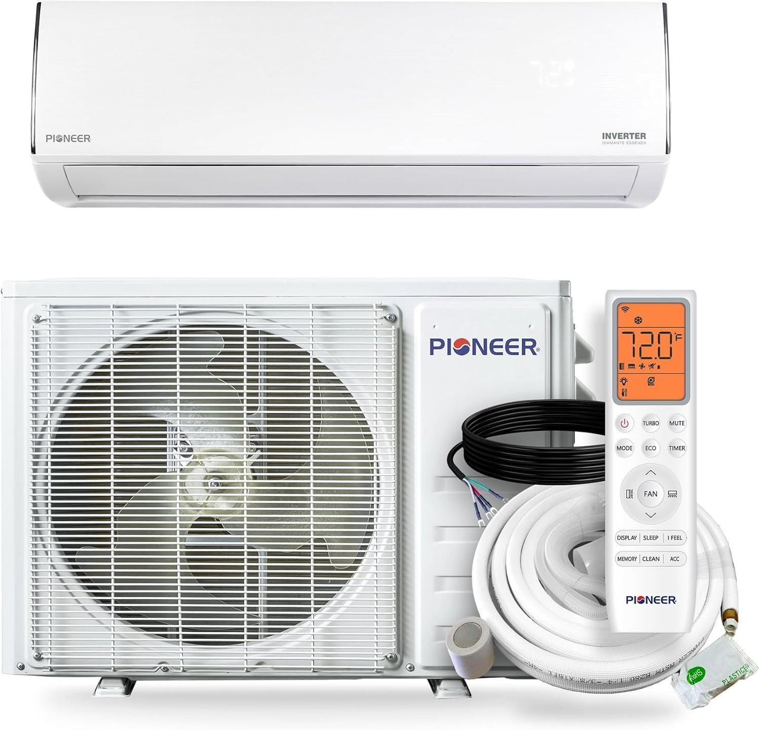Diamante 11,500 BTU Ductless Mini-Split AC & Heat Pump with 16 Ft Kit gallery