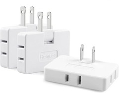 3 Pack AC Flat Wall Outlet Extender Flat Plug Outlet Wall Adapter for Home