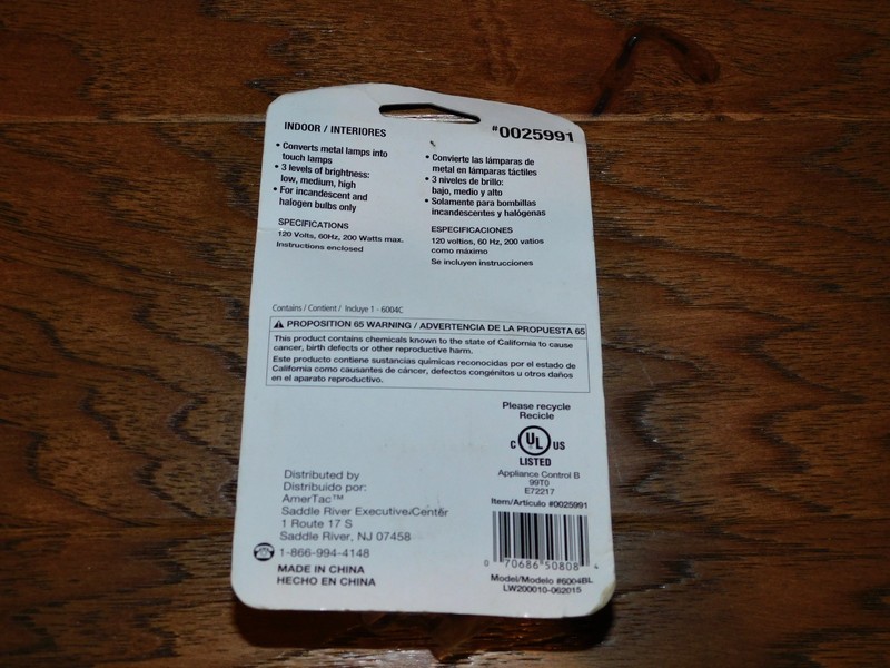 NEW Utilitech White Touch Dimmer Lamp Control #0025991 Metal Lamp 3 Levels gallery