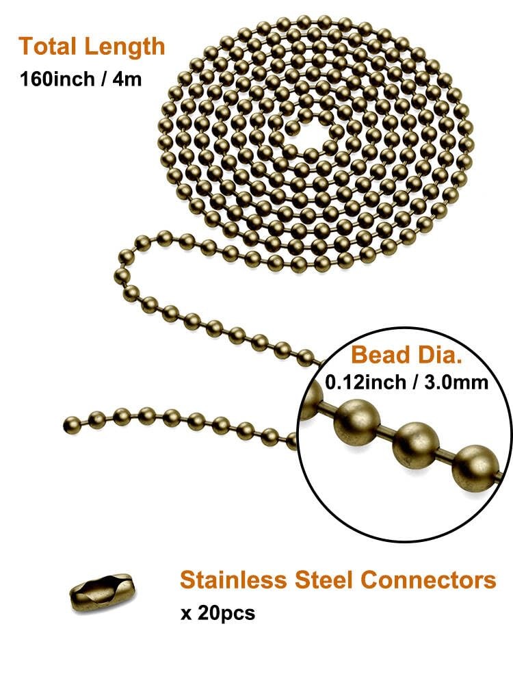 160-inch Ceiling Fan Pull Chain, Rustproof 3mm Chain Extension Bronze gallery
