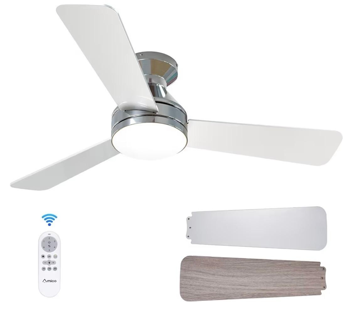 42 Inch Low Profile Ceiling Fan with Light and Remote Control New, Open Box Indo gallery