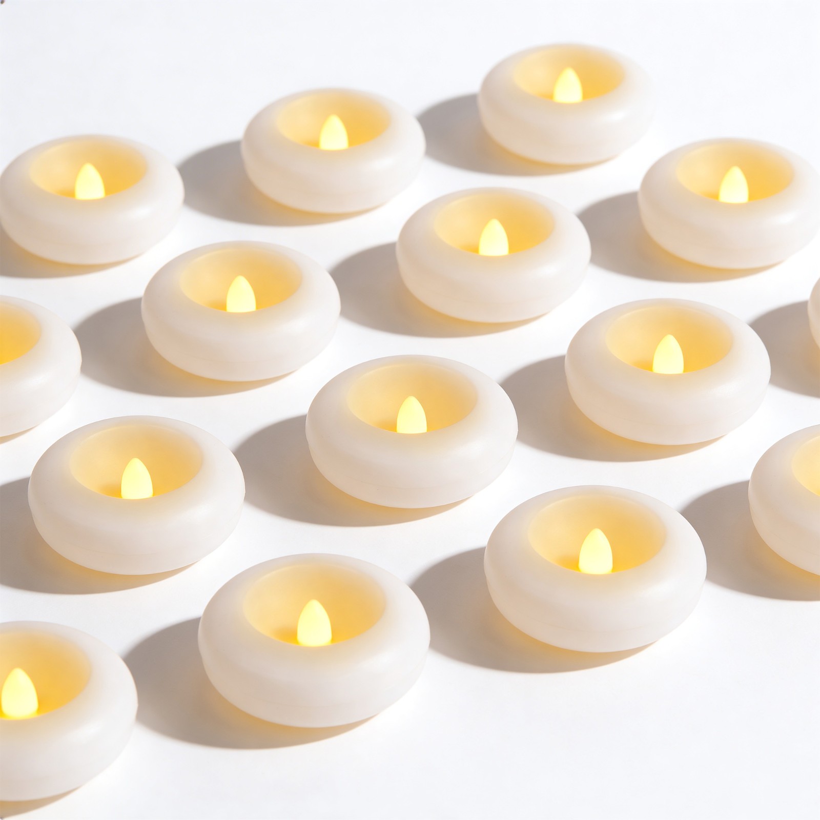 LED Floating Candles Flameless Tealights 2.75", Water Activated Waterproof 12PK gallery