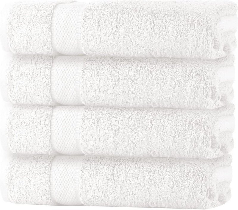 Bath Towel 4 Pack 100% Cotton Ring Spun Bath Towels Set 27x54 Inches gallery
