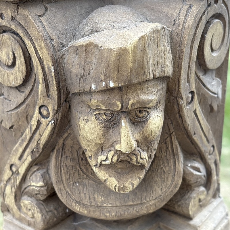 Gargoyle Studio Brooklyn NY Renaissance Man Plaster Corbel 8x4" gallery