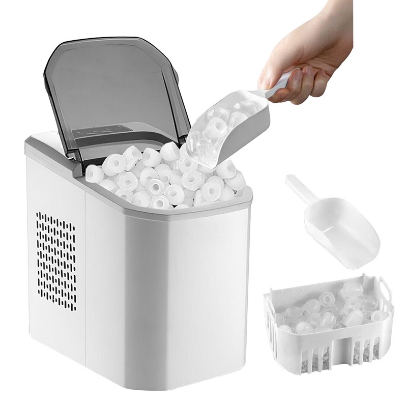 Countertop Ice Maker with Scoop 9 Cubes Ready in 6 Mins 33Lbs/24H Self-cleaning gallery