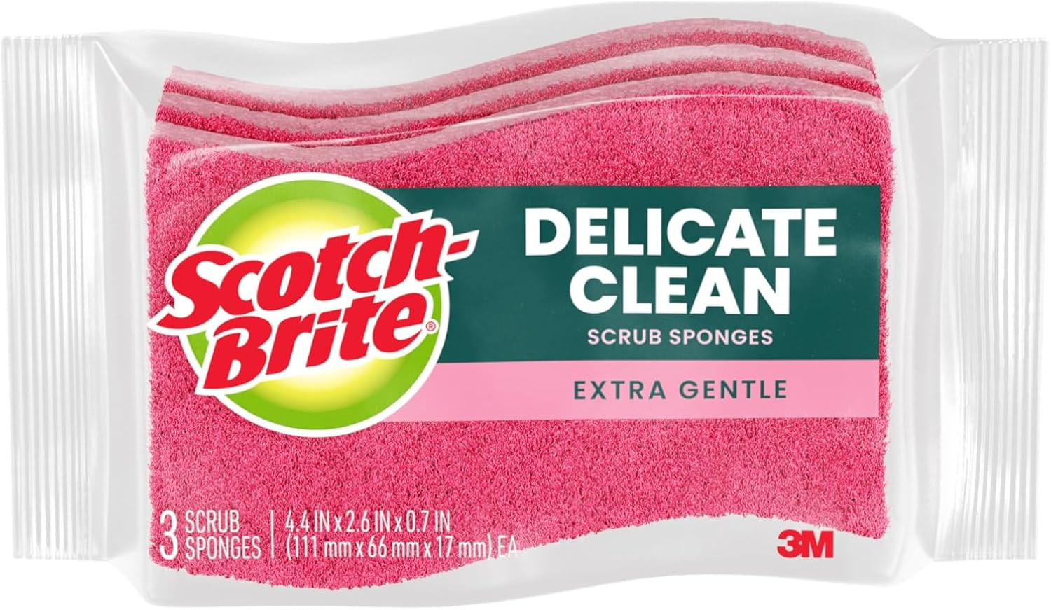 Scotch-Brite Delicate Clean Non-Scratch Scrub Sponge, 3 Nonscratch Kitchen Spong gallery