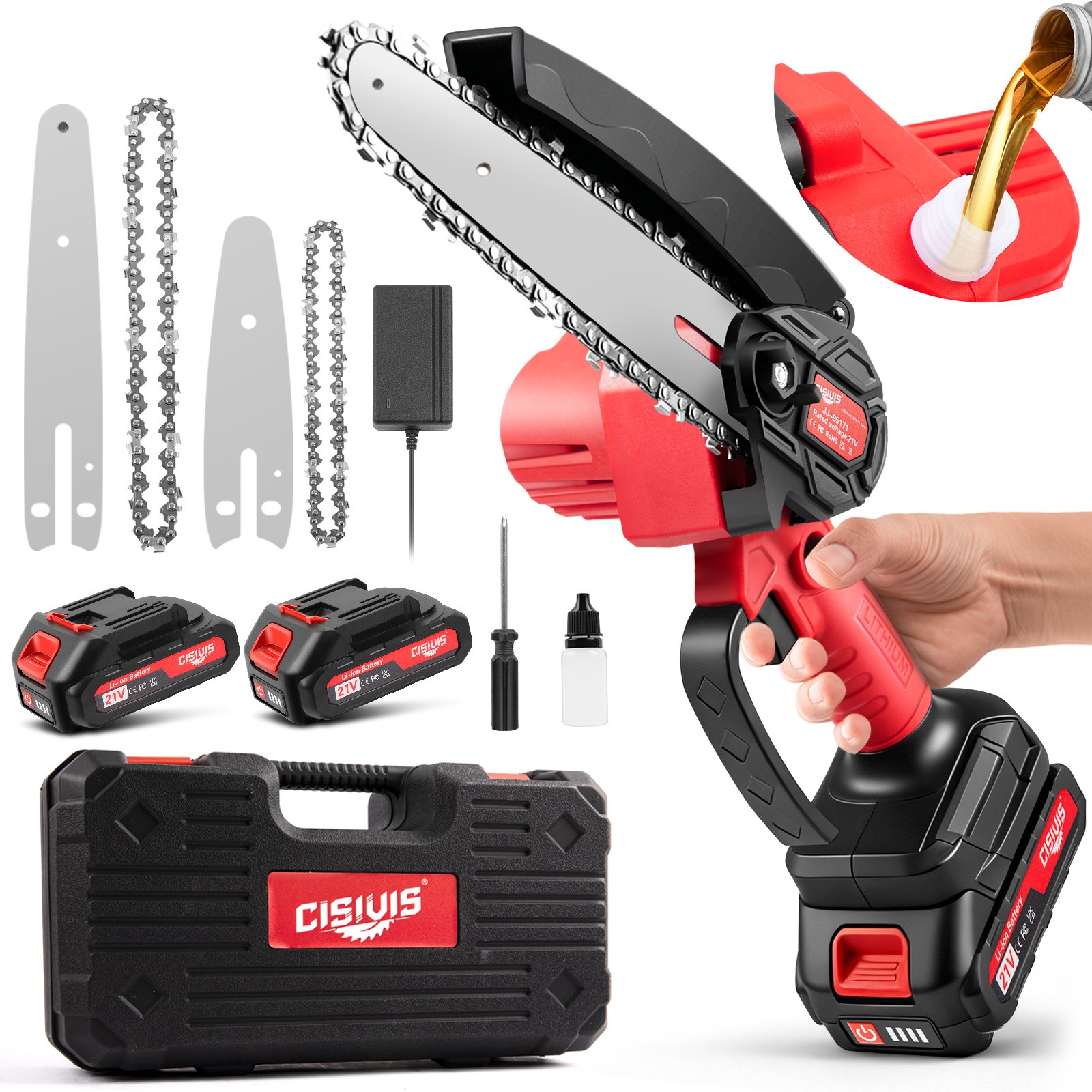 Mini Chainsaw 4/6 Inch Portable Electric Chainsaw Cordless with 2 Chainsaw gallery