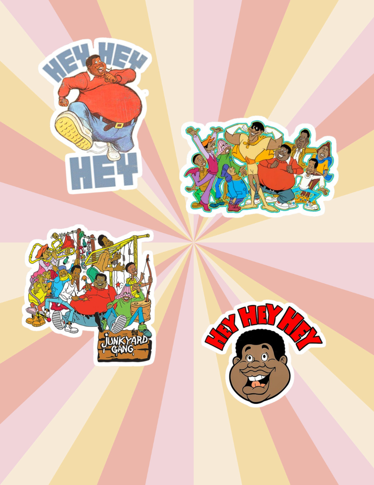 Fat Albert Cartoon Reto 4pc Sticker Pack gallery