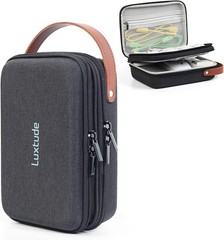 Double-Layer Hard Shell Electronics & Charger Travel Organizer Case (Black)