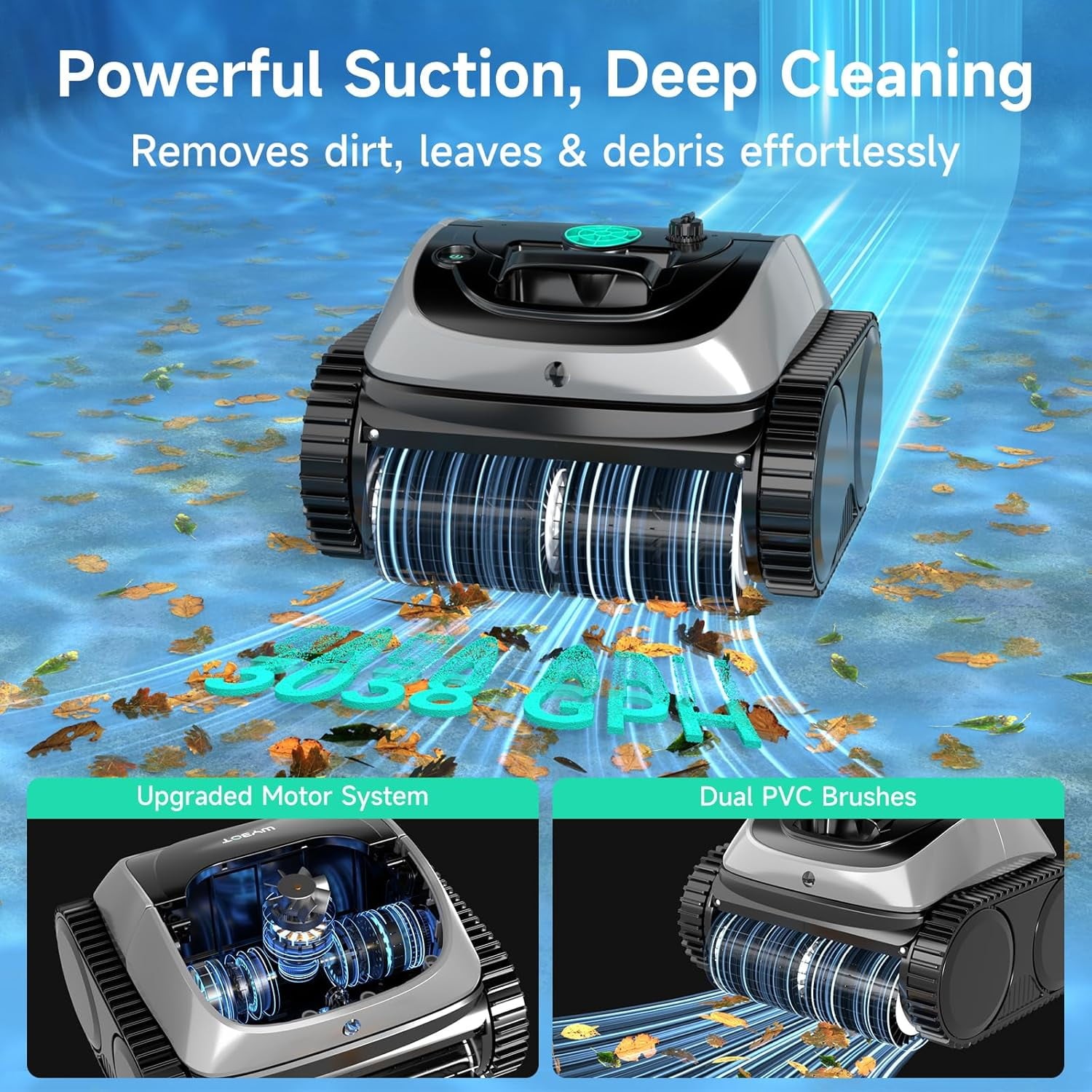 WYBOT C1 Robotic Automatic Pool Cleaner, 4-in-1 Cordless Vacuum for Inground gallery