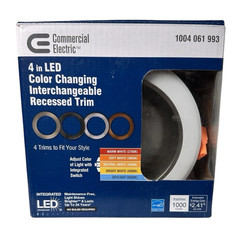 Commercial Electric 4 in. Adjustable LED Recessed Light Trim with 4 Trim Colors