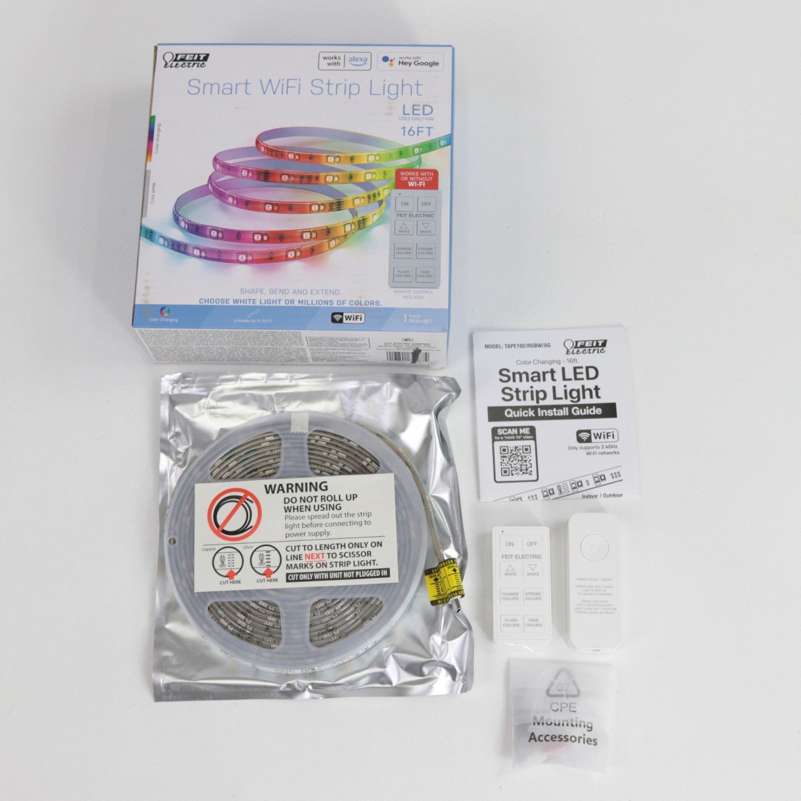 Feit 16' Foot 10W Smart WiFi LED Strip Light TAPE192/RGBW/AG gallery