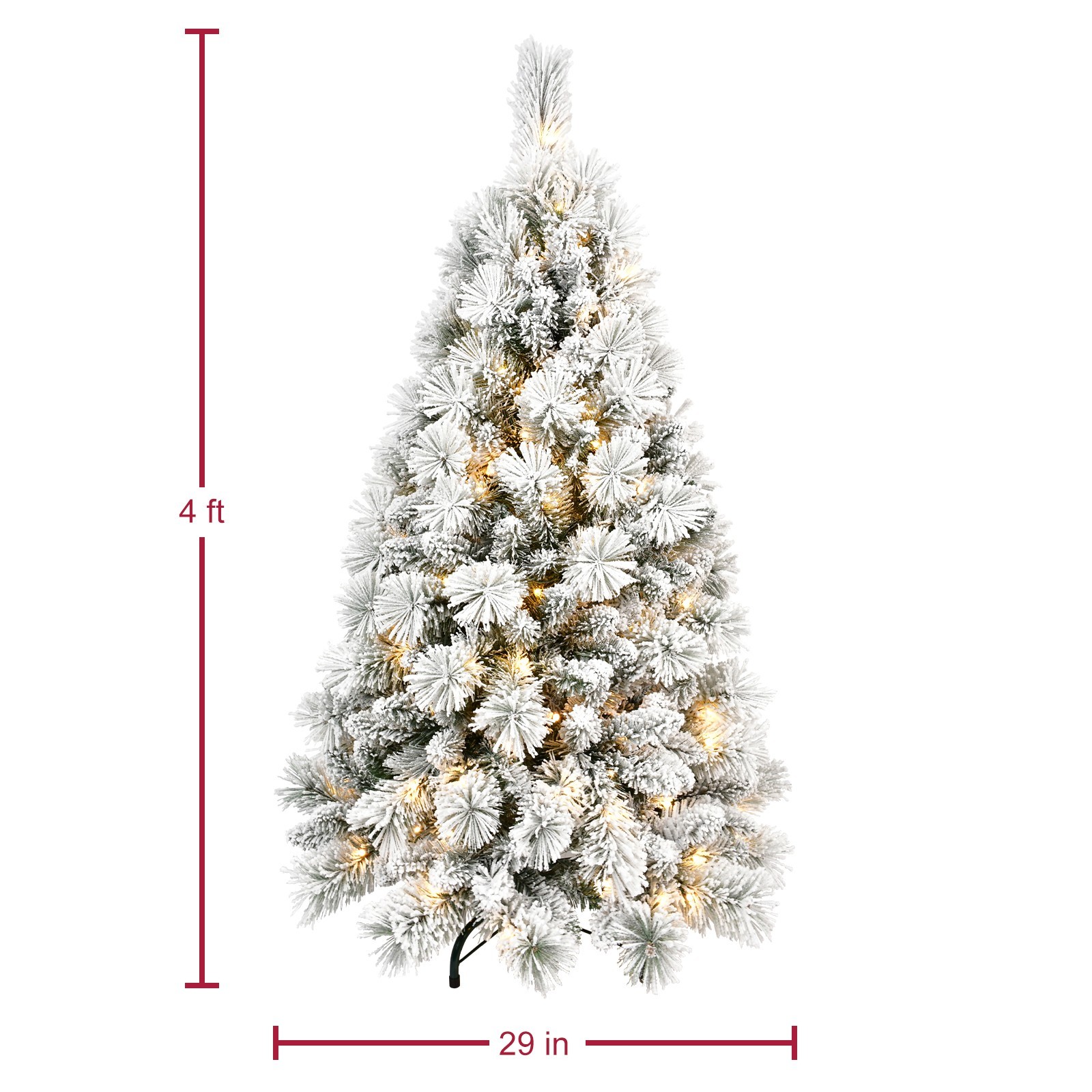 4-9 FT Prelit Snow Flocked Artificial Christmas Tree With Warm White Light Winte gallery