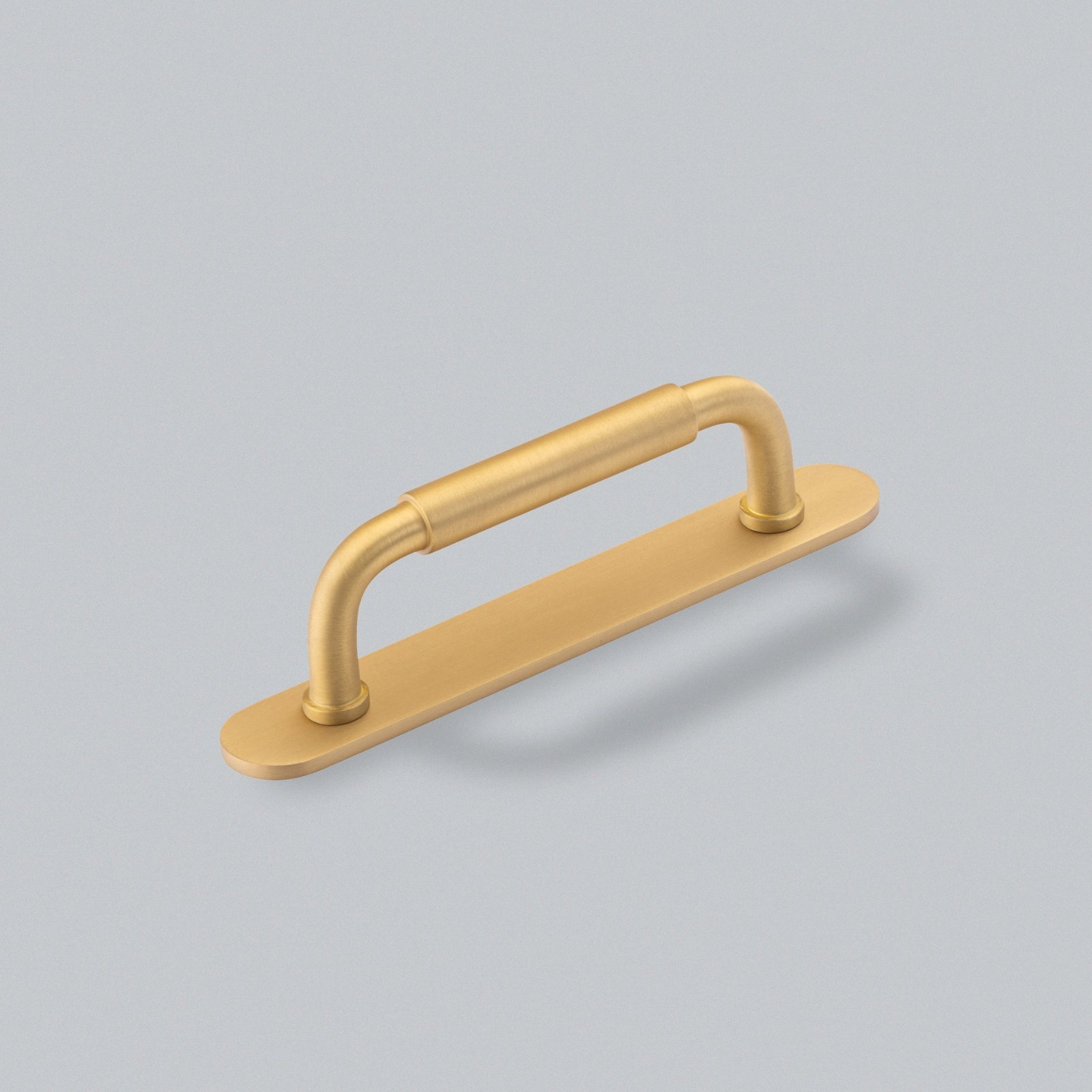 3.78" CC Okus Kitchen Cabinet Pull Handle With Back Plate In Brushed Satin Brass gallery