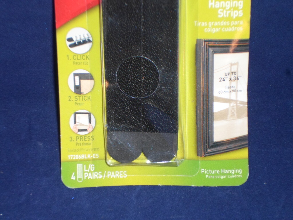 Command 3M Damage Free Large Picture Hanging Strips Black NIP D4 gallery