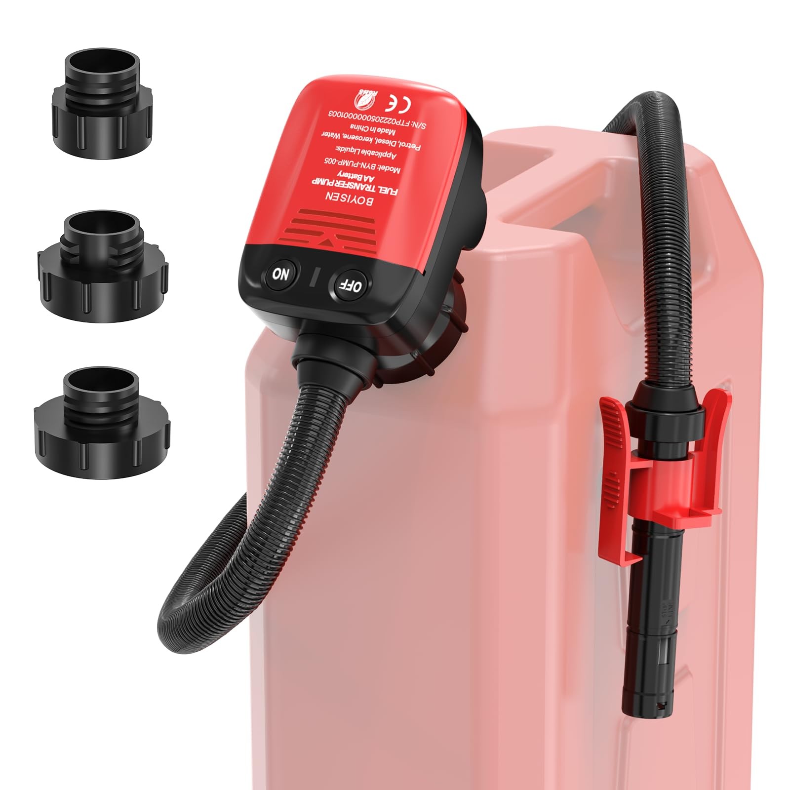 Automatic fuel transfer pump with autostop, aa gas can battery operated extra gallery