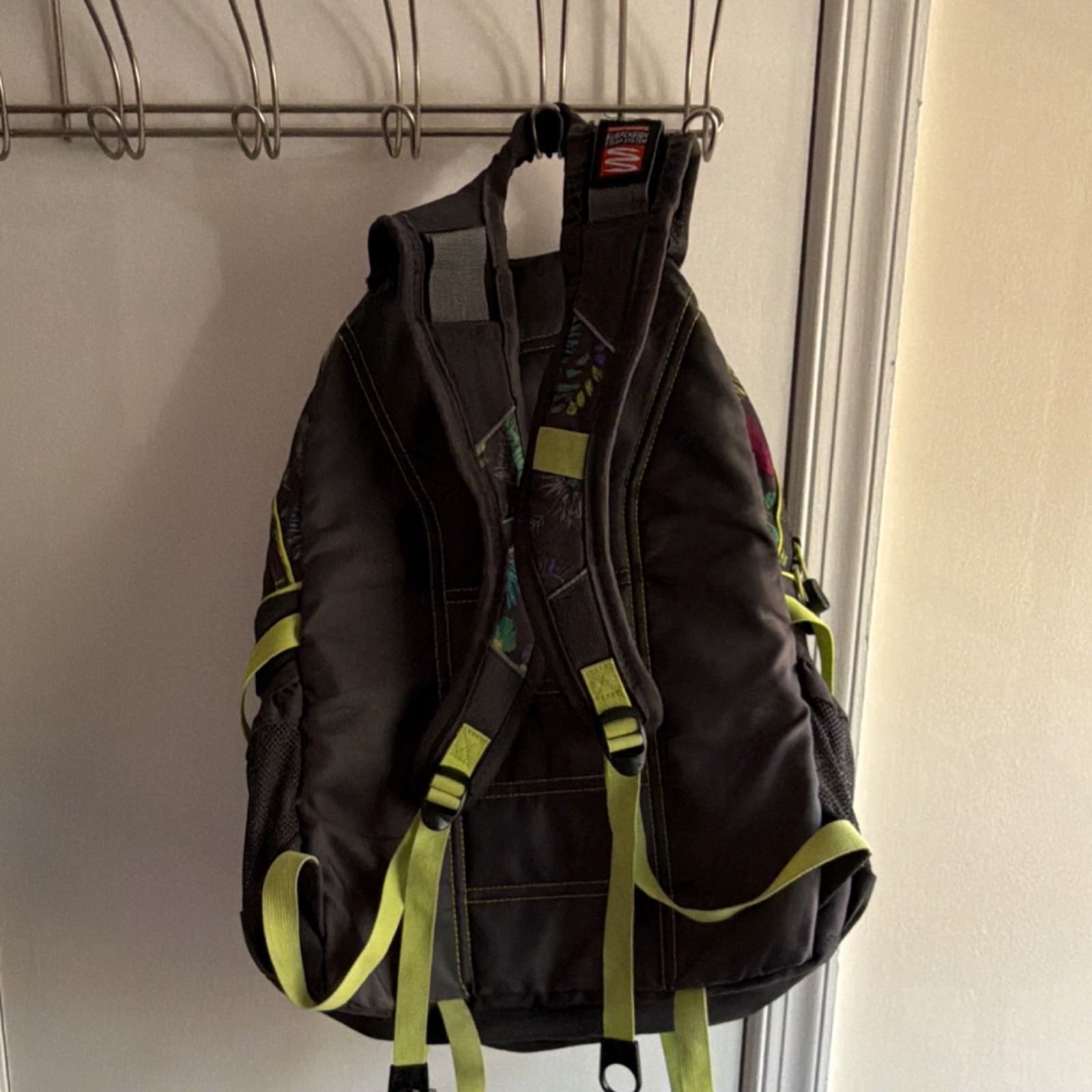 High Sierra Floral Hiking Backpack Black Multicolor 5 Pockets Multifunction 2