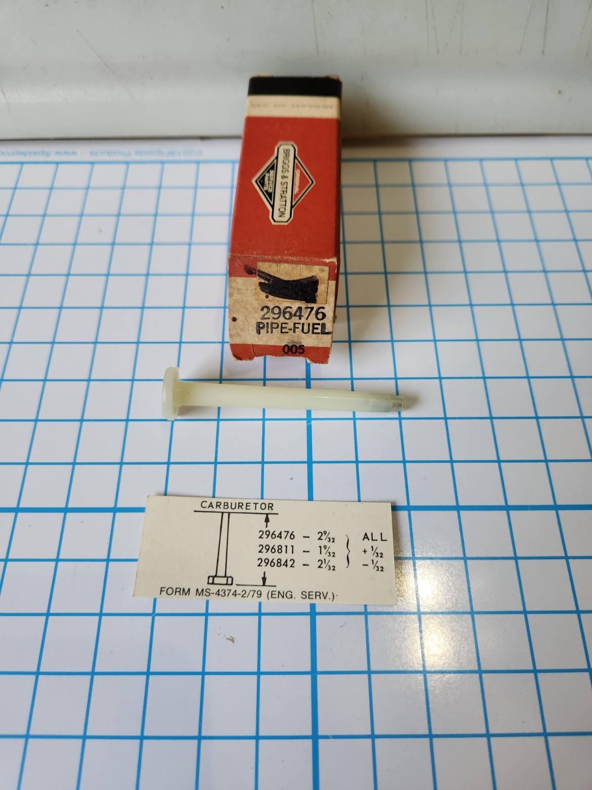 Briggs & Stratton Fuel Pipe 296476 - OEM Packaging - NEW - C2B gallery
