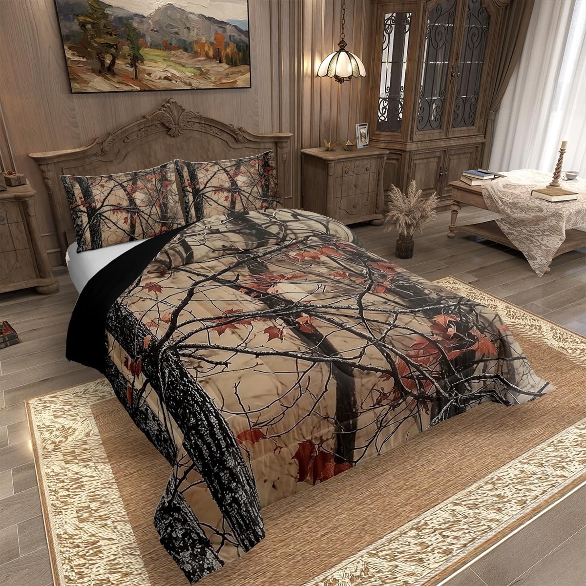Camo Comforter Set Size,Rustic Western Bedding Sets for Queen Black Yellow gallery