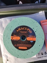 AmaCupid Elastic Polyurethane Buffing Wheel 6 Inch 2000 Grit. 3/4 Arbor. 70A