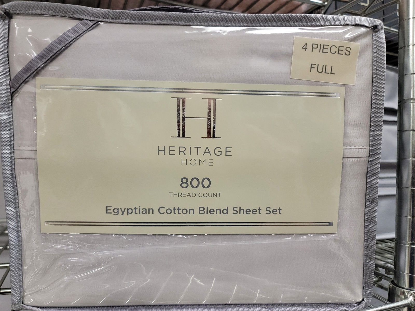 Heritage Home 800 Thread Count Cotton Blend/Polyester FULL Sheet Set Light Grey gallery